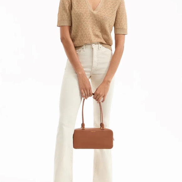 Veronica Beard Boxy Shoulder Bag Tan Hazel - Picture 13 of 16